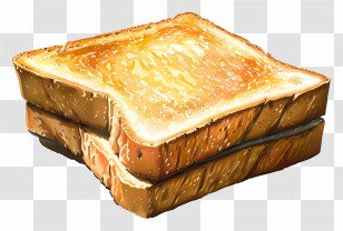 Bread Toast - Golden Brown Toasted Bread With Butter Transparent PNG