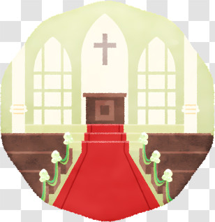 Church - Church Interior With Red Carpet Leading To Altar Transparent PNG