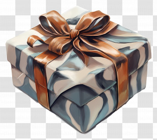 Birthday Gift - Decorative Gift Box With Ribbon Bow Transparent PNG