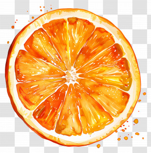 Orange Slice - Bright Watercolor Illustration Of Orange Slice Transparent PNG