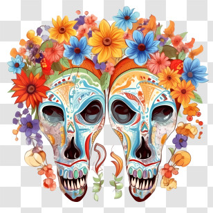 Day Of The Dead - Colorful Sugar Skulls For Day Of The Dead Transparent PNG