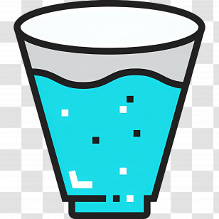 Water Glass - Glass Of Blue Water Transparent PNG