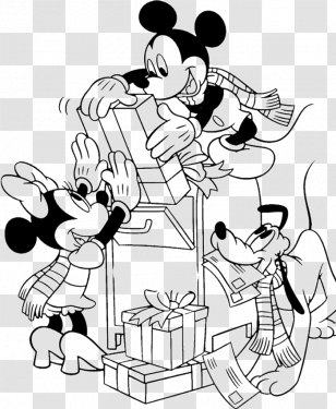 Mickey Mouse Minnie Santa Claus Coloring Book Christmas - Silhouette - Pictures Transparent PNG