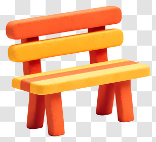 School Education Bench - Colorful Park Bench Transparent PNG