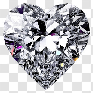 Doodle Valentine Heart Diamond - Heart-Shaped Diamond With Sparkling Design Transparent PNG