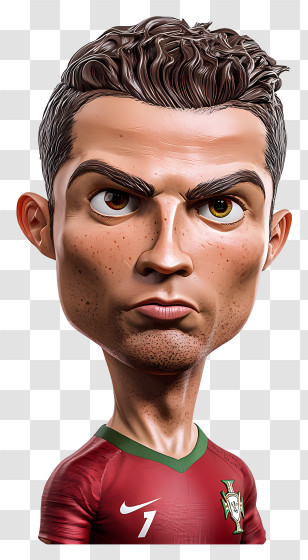 Cristiano Ronaldo - Football Player Caricature Transparent PNG