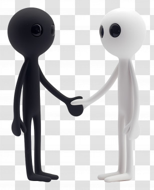 Handshake - Black And White Figures Shaking Hands Transparent PNG