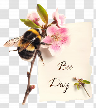 World Bee Day - Bee On Flower For Bee Day Transparent PNG