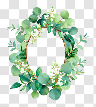 Eucalyptus Leaf Wreath Frame Transparent PNG