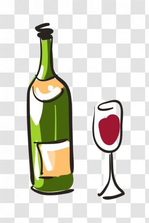 Red Wine Beer Coq Au Vin - Barware - Vector Cartoon Hand-painted Transparent PNG