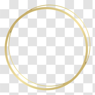 Golden Circle - Minimalist Golden Circular Frame Transparent PNG