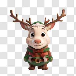 Deer
 - Cute Cartoon Reindeer For Holiday Season Transparent PNG