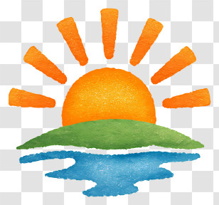 Sun Rising Over Island - Colorful Sunrise Over Horizon Transparent PNG