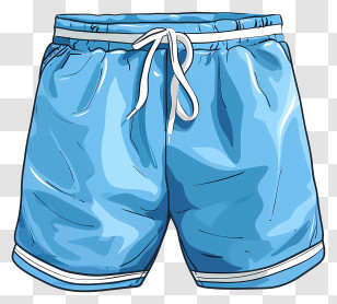 Cartoon Shorts - Blue Drawstring Shorts Transparent PNG