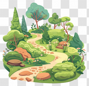 Garden Path - Winding Path In Lush Green Landscape Transparent PNG