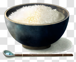 Bowl Of White Rice - Bowl Of White Rice Transparent PNG