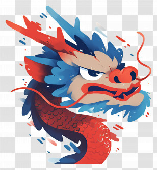 Dragon Head Tattoo - Colorful Dragon Head Illustration Transparent PNG