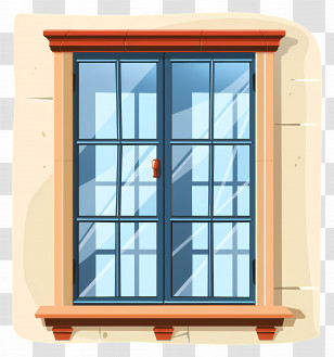 Home Window - Elegant Glass Window With Frame Transparent PNG