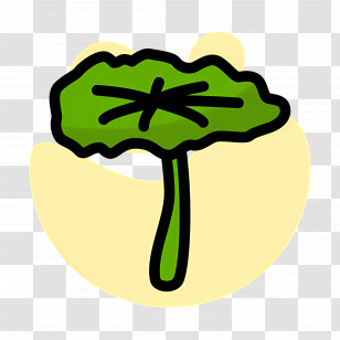 Lotus Leaf - Green Leaf With Yellow Background Transparent PNG