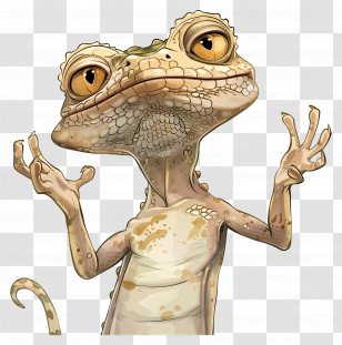 Shrug - Cartoon Lizard With Big Eyes Transparent PNG