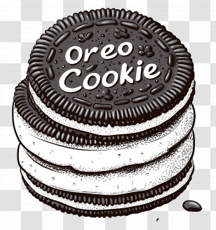 National Oreo Cookie Day - Classic Oreo Cookie Illustration Transparent PNG