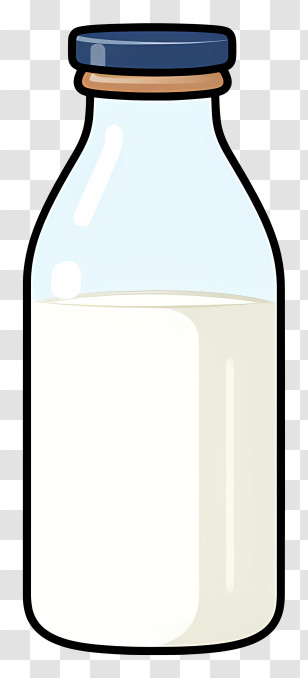 Clear Glass Jar - Cartoon Illustration Of A Milk Bottle Transparent PNG