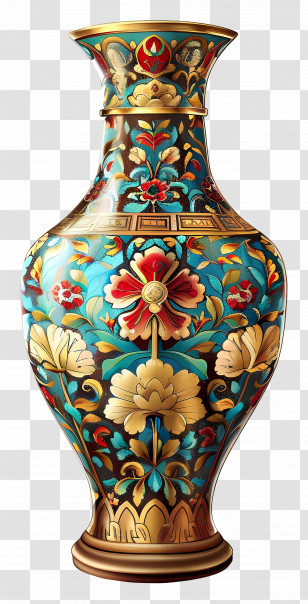 Antique Vase - Ornamental Vase With Floral Patterns Transparent PNG