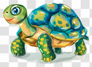Cartoon Turtle - Cute Cartoon Turtle Illustration Transparent PNG