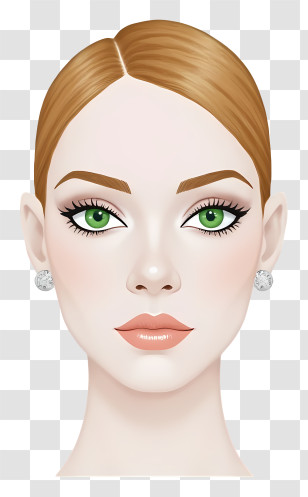 Woman Face - Woman With Green Eyes Illustration Transparent PNG