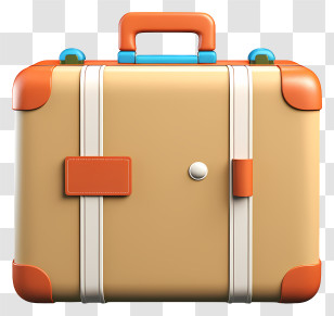 Brown Suitcase - Colorful Travel Suitcase Transparent PNG