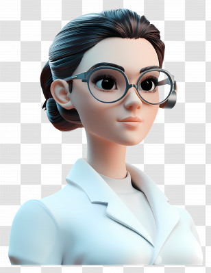 Female Scientist - Cartoon Scientist With Glasses Transparent PNG