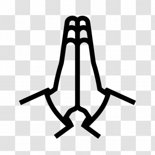 Folded Hands Emoji - Praying Hands Symbol Illustration Transparent PNG