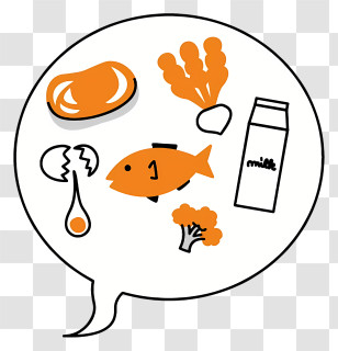 Cartoon - Food Icons In A Speech Bubble Transparent PNG