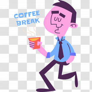 Coffee Break - Coffee Break Cartoon Transparent PNG