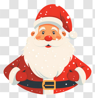 Santa - Santa Claus Festive Illustration With Snowflakes Transparent PNG