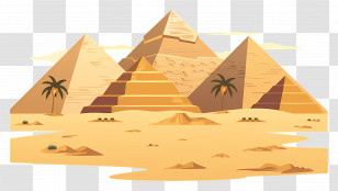 Pyramids Of Giza - Egyptian Pyramids In Desert Illustration Transparent PNG