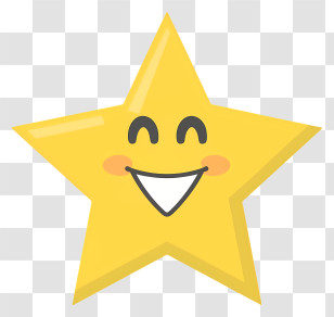 Smiling Star - Smiling Yellow Star Cartoon Design Transparent PNG