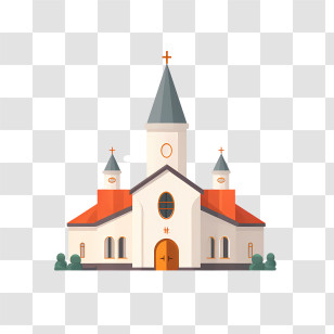 Church - Cartoon Style Church Building Illustration Transparent PNG