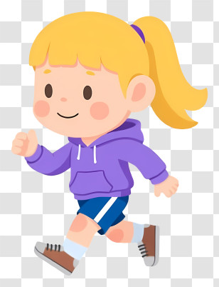 Running Woman - Happy Cartoon Girl Running Transparent PNG