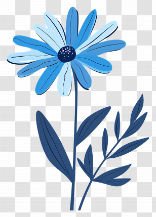 Blue Daisy - Blue Daisy Flower Illustration Transparent PNG