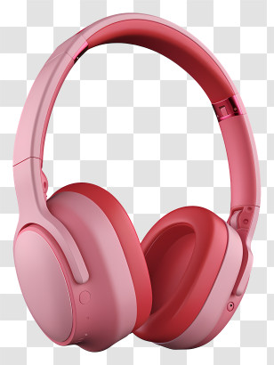 Pink Headphones - Pink Over-Ear Headphones Transparent PNG