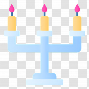 Hanukkah Menorah - Blue Candelabra With Candles Transparent PNG