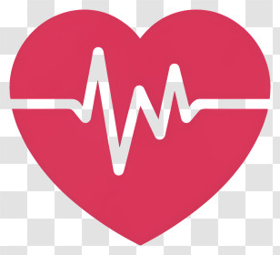 Cartoon - Heart With Heartbeat Line Illustration Transparent PNG
