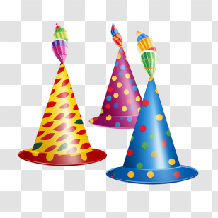 Birthday Hat - Colorful Party Hats For Birthday Celebrations Transparent PNG