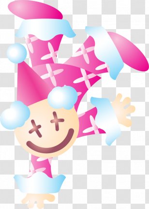 Clown Clip Art - Pink - Vector Painted Flying Transparent PNG