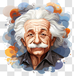 Albert Einstein - Colorful Scientist Portrait In Artistic Style Transparent PNG