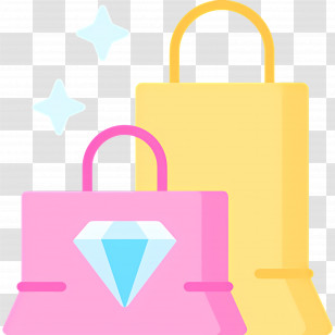 Shopping Bag - Luxury Shopping Bags In Pink And Yellow Transparent PNG
