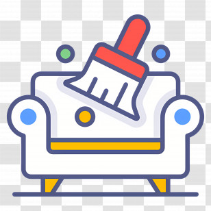 Sofa Cleaning - Sofa Cleaning With Brush Transparent PNG