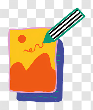 Crayon Illustration Paper With Pattern Downward Pointing Crayon Blue And Red Pattern Black And White Image Transparent PNG