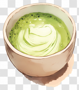 Matcha Milk Tea - Matcha Green Tea Bowl With Smooth Texture Transparent PNG